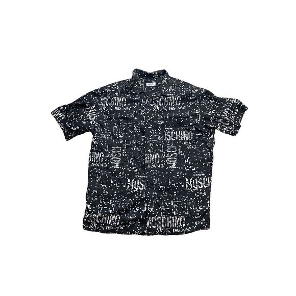 Vintage 90s moschino black graphic button down and tshirt set - Picture 1 of 11